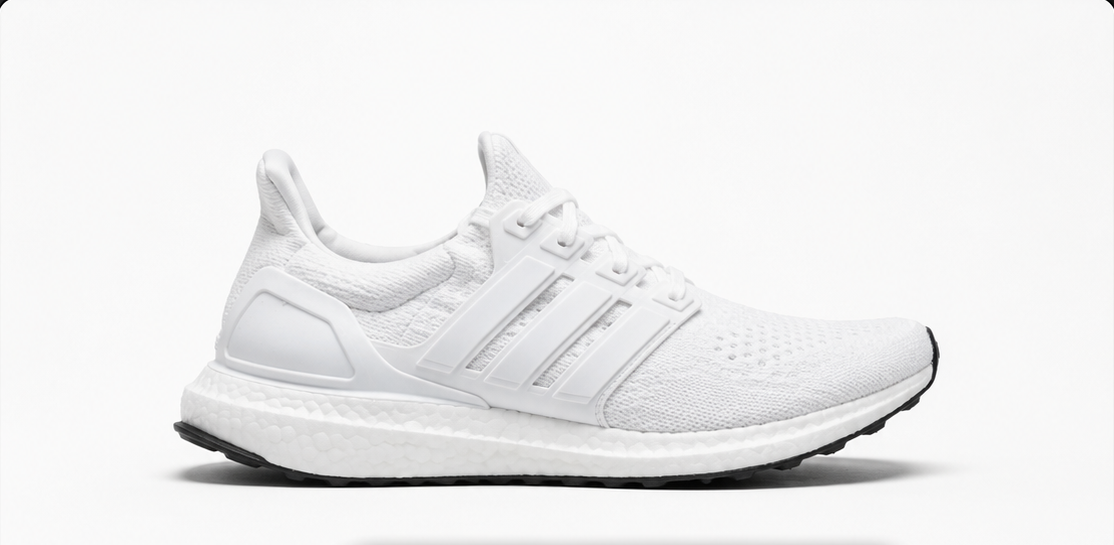 White sneaker on a plain background, used as the product reference